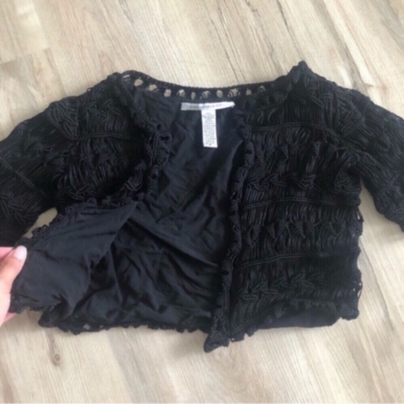 Diane Von Furstenberg Black Crochet Cardigan - Picture 5 of 13
